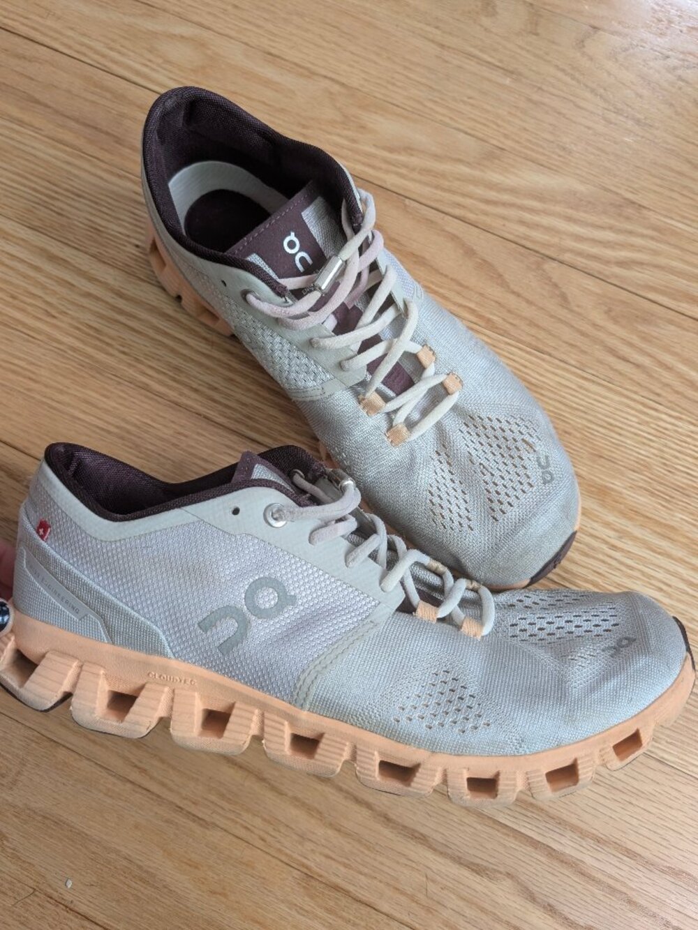 On Cloud X Women's 11 Silver Almond Lightweight Running Shoes Walking Sneakers